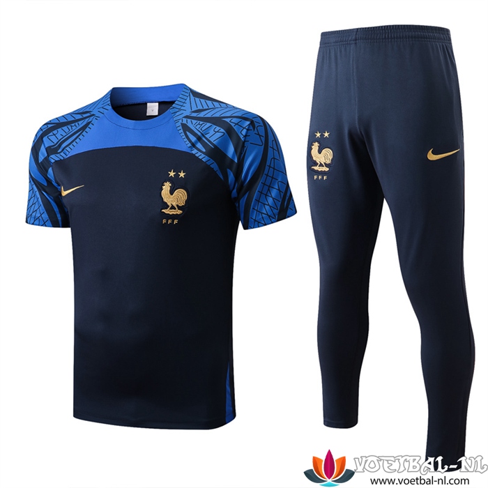 Frankrijk Trainingsshirt + Broek marineblauw 2022/2023
