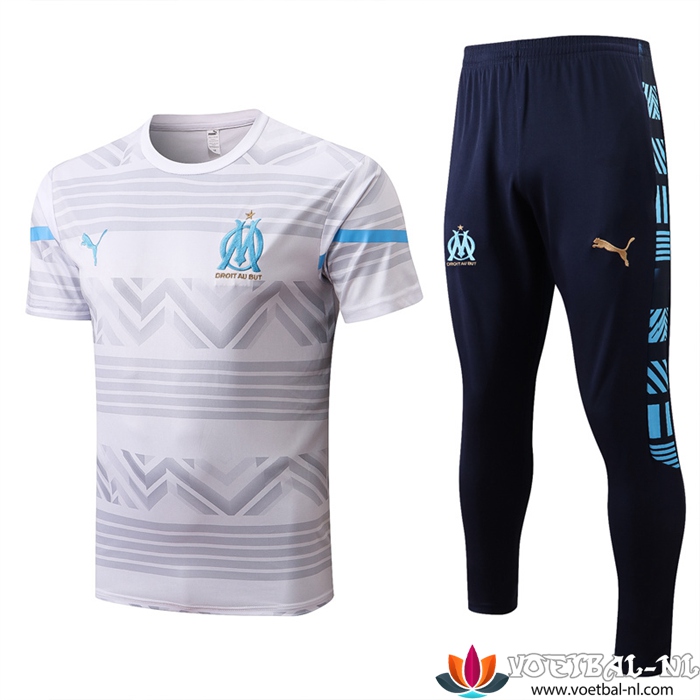 Marseille OM Trainingsshirt + Broek Wit 2022/2023