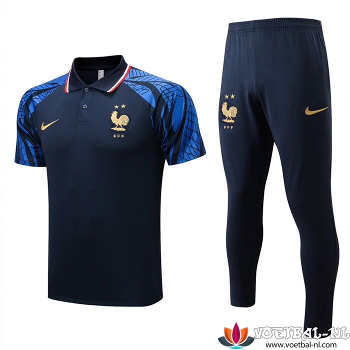 Frankrijk Polo Shirt marineblauw 2022/2023