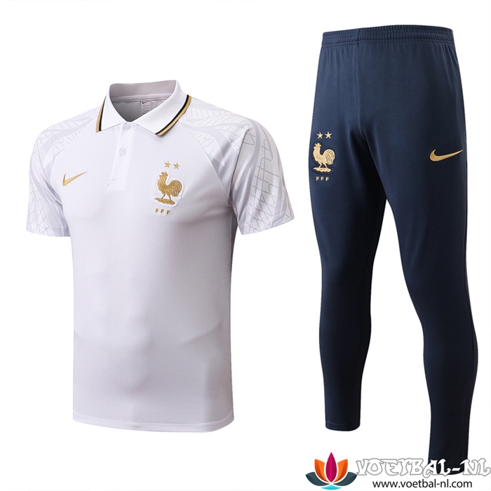 Frankrijk Polo Shirt Wit 2022/2023