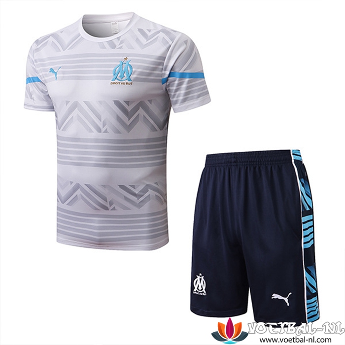 Marseille Trainingsshirt + Shorts Wit 2022/2023