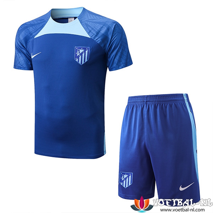 Atletico Madrid Trainingsshirt + Shorts Blauw 2022/2023