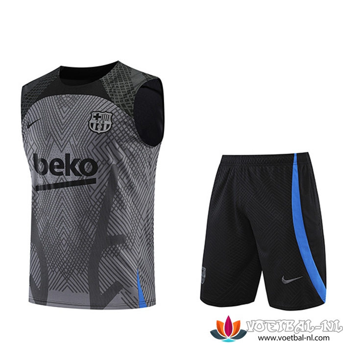 FC Barcelona Tanktop + Shorts Grijs/Zwart 2022/2023