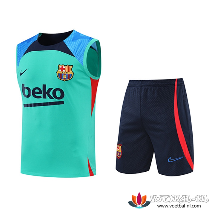 FC Barcelona Tanktop + Shorts Blauw/Groente 2022/2023