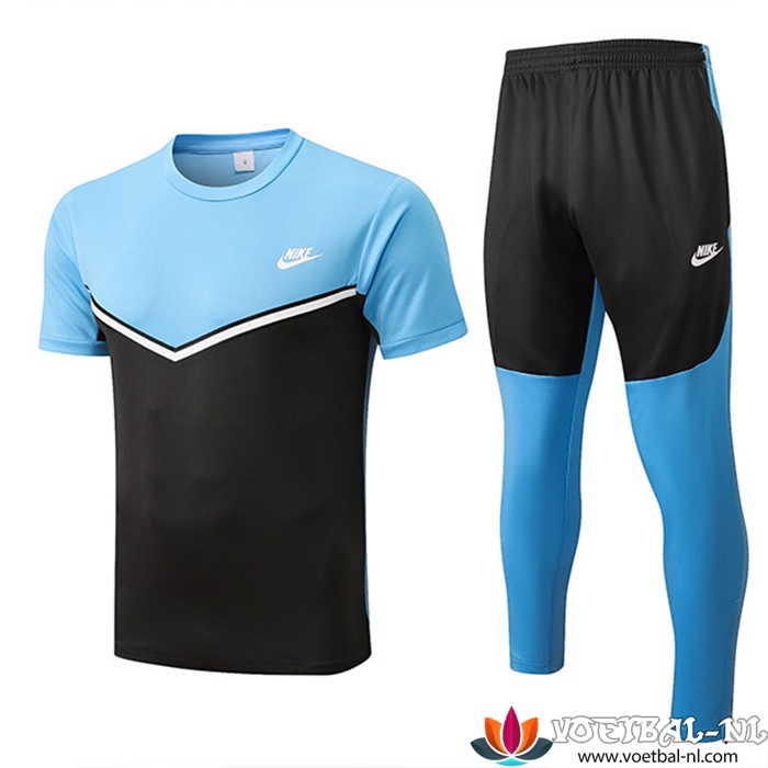 Nike Trainingsshirt + Broek Zwart/Blauw 2022/2023
