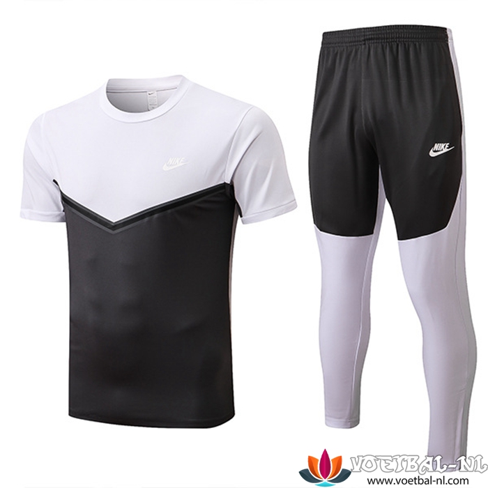 Nike Trainingsshirt + Broek Wit/Zwart 2022/2023