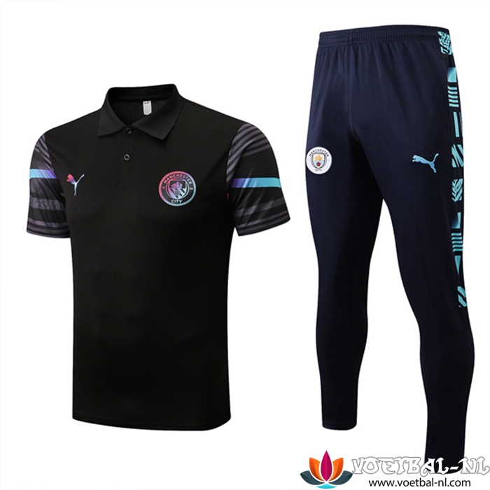 Manchester City Polo Shirt Zwart 2022/2023