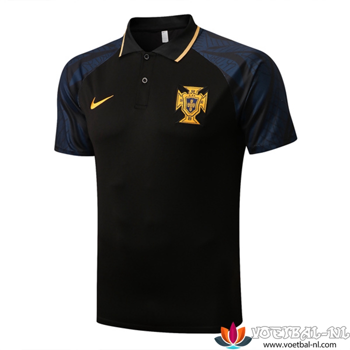 Portugal Polo Shirt Zwart 2022/2023
