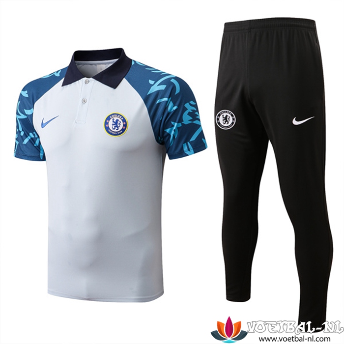 FC Chelsea Polo Shirt Wit/Blauw 2022/2023