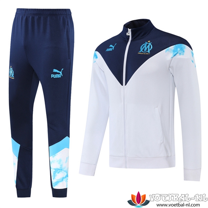 Marseille OM Trainingspak (Jack) Wit/Blauw 2022/2023