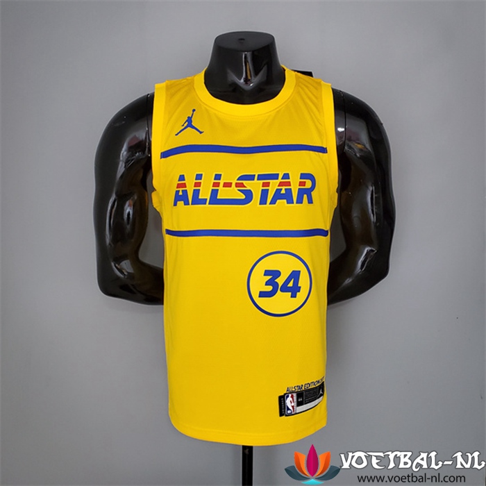 All-Star (Antetokounmpo #34) NBA shirts 2021 Geel