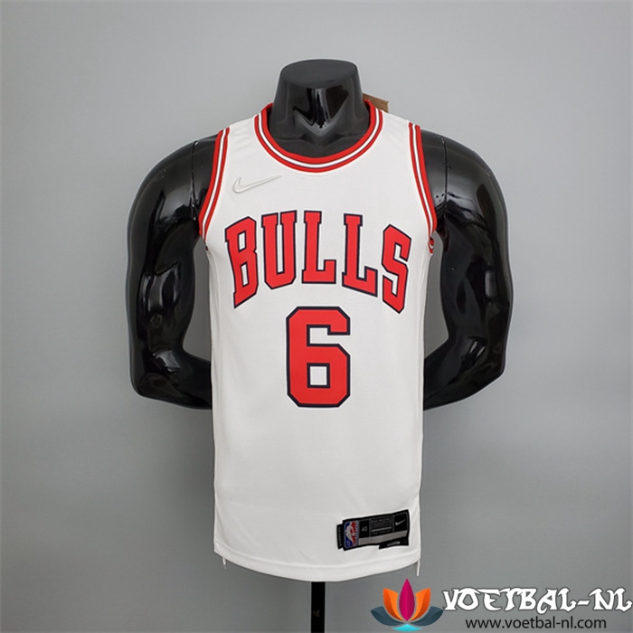 Chicago Bulls (Caruso #6) NBA shirts Wit 75th Anniversary