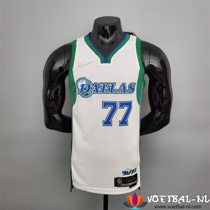 Dallas Mavericks (Doncic #77) NBA shirts 2022 Wit/Groente City Edition