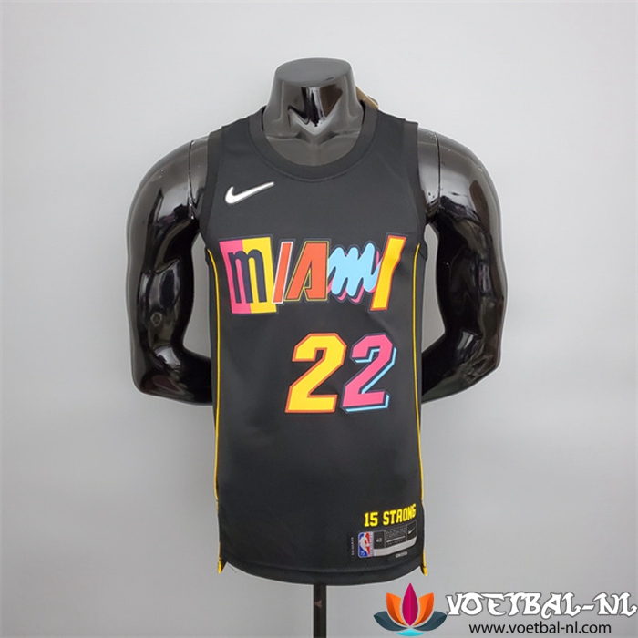 Miami Heat (Butler #22) NBA shirts 2022 Season Zwart City Edition