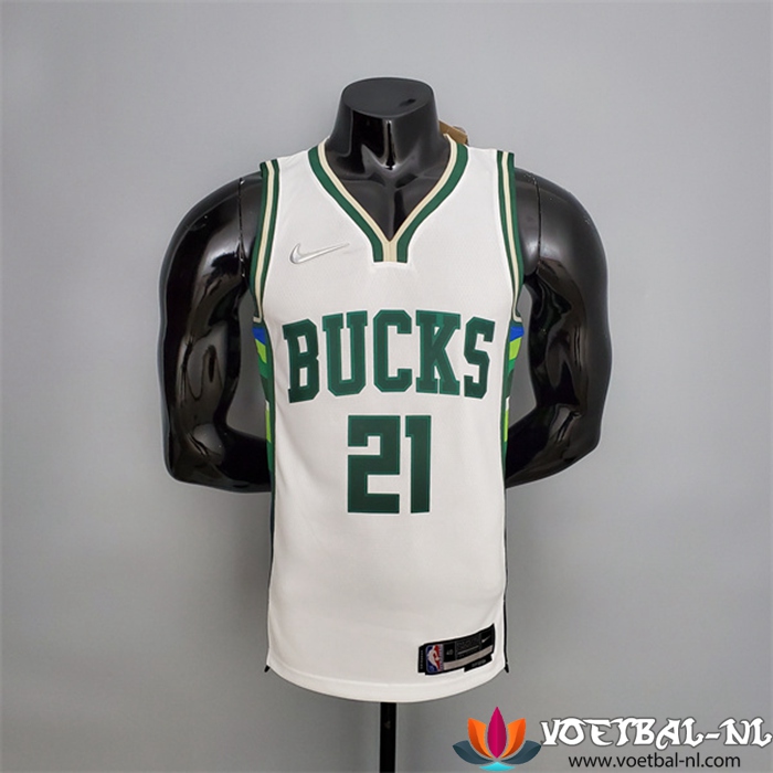 Milwaukee Bucks (Holiday #21) NBA shirts 2022 Wit