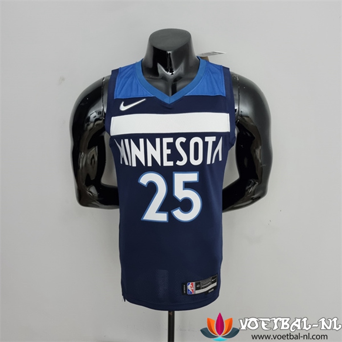 Minnesota Timberwolves (Roos #25) NBA shirts Blauw Royal 75th Anniversary