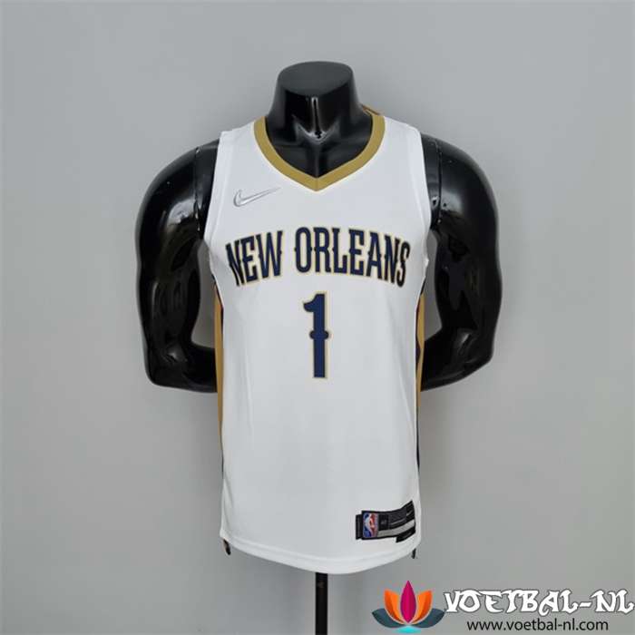 New Orleans Pelicans (Williams #1) NBA shirts Wit 75th Anniversary