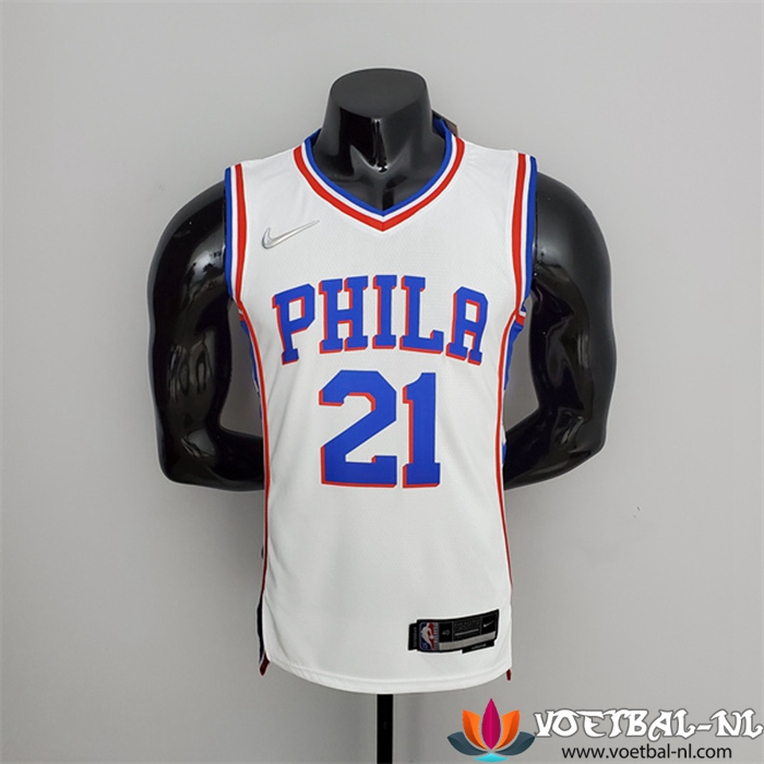 Philadelphia 76ers (Embiid #21) NBA shirts Wit 75th Anniversary