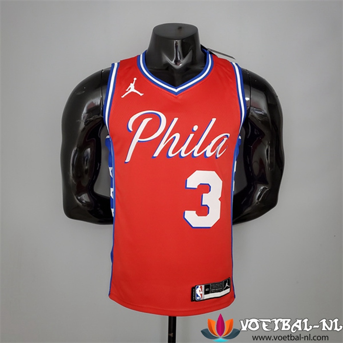Philadelphia 76ers (Iverson #3) NBA shirts 2021 Rood Jordan Themed