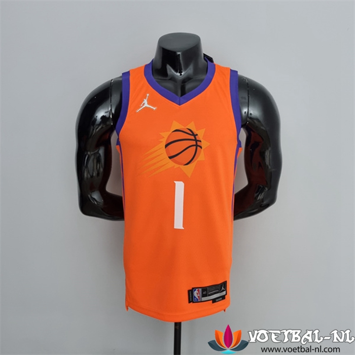 Phoenix Suns (Booker #1) NBA shirts Oranje 75th Anniversary Jordan Theme