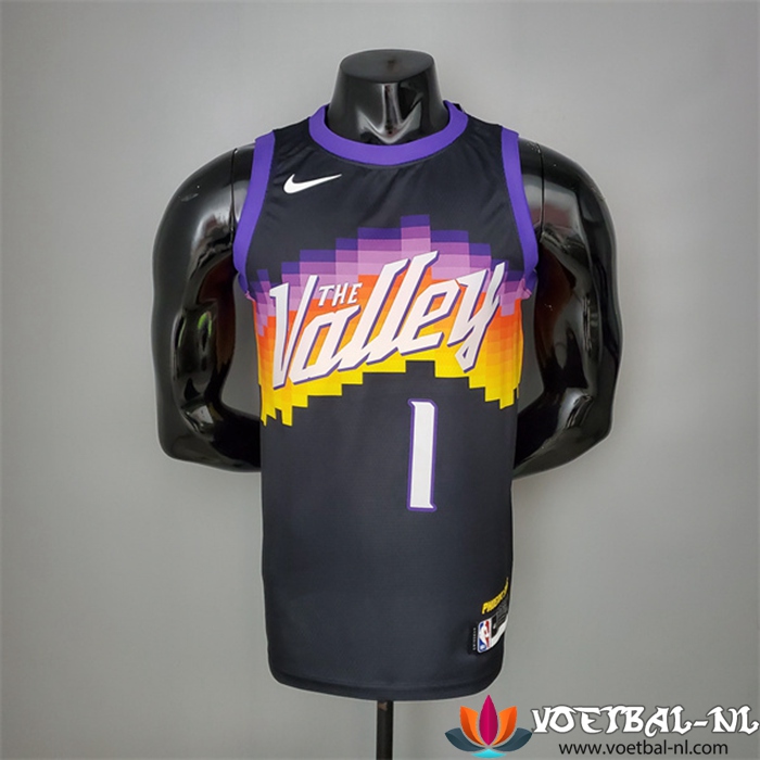 Nieuwe Phoenix Suns (Booker #1) NBA shirts Zwart City Edition