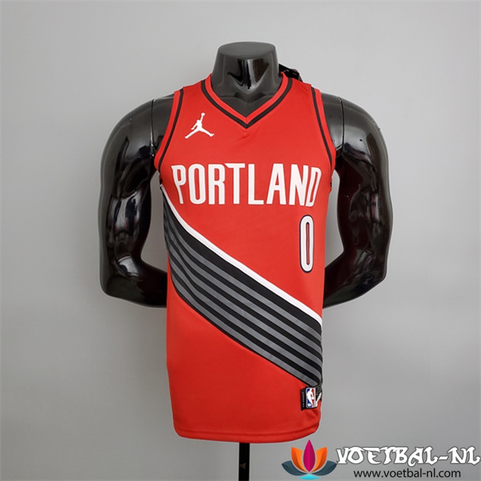 Portland Trail Blazers (Lillard #0) NBA shirts Rood Jordan Style