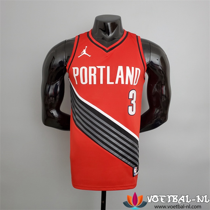 Portland Trail Blazers (McCollum #3) NBA shirts Rood Jordan Style