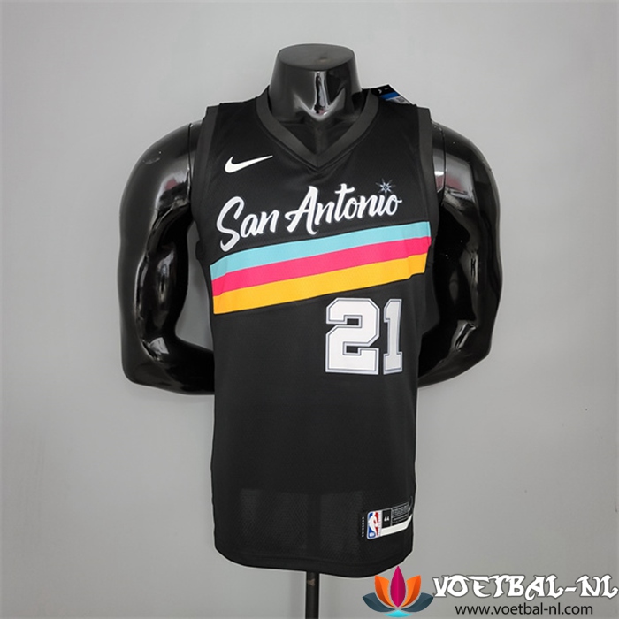 Nieuwe San Antonio Spurs (Duncan #21) NBA shirts Zwart City Edition