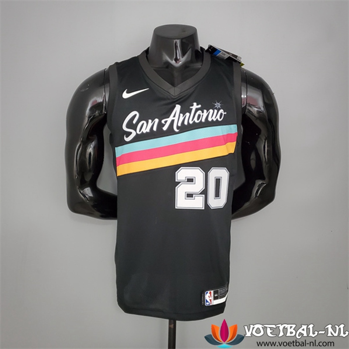 Nieuwe San Antonio Spurs (Ginobili #20) NBA shirts Zwart City Edition