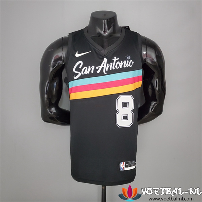 Nieuwe San Antonio Spurs (Mills #8) NBA shirts Zwart City Edition