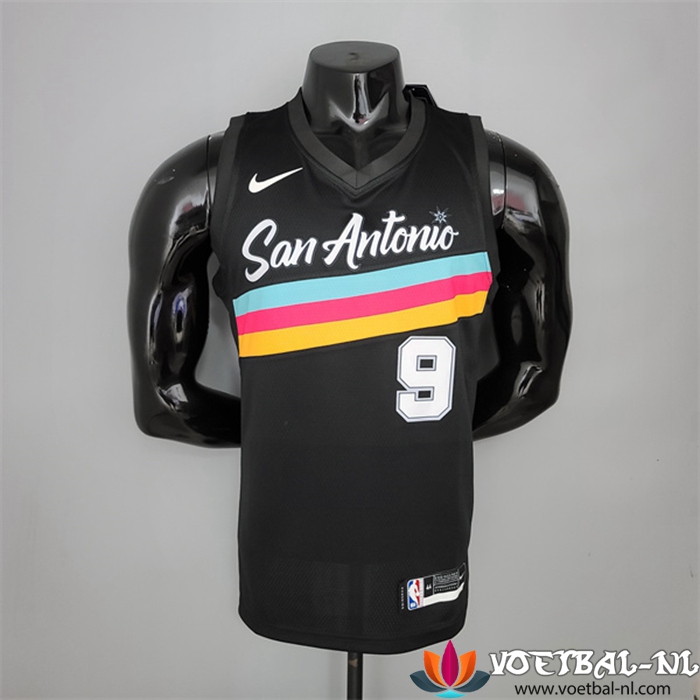 Nieuwe San Antonio Spurs (Parker #9) NBA shirts Zwart City Edition