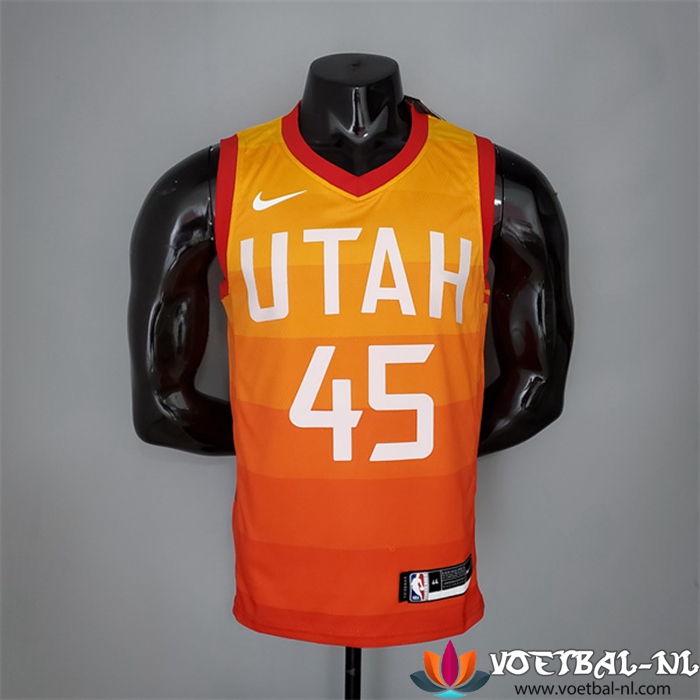 Utah Jazz (Mitchell #45) NBA shirts 2019 Rainbow Gradient Oranje