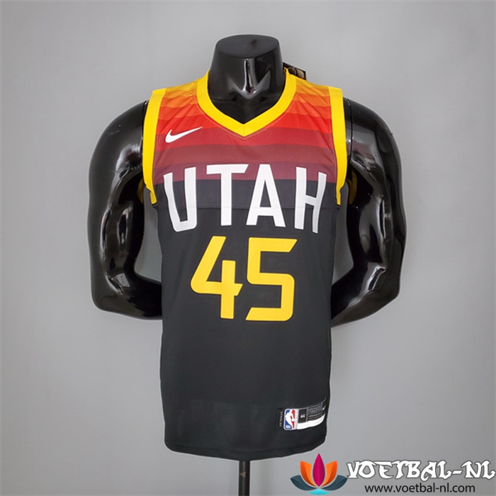 Utah Jazz (Mithcell #45) NBA shirts 2021 Zwart/Rood City Edition