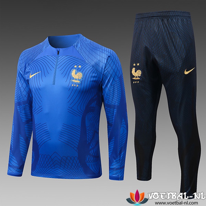 Frankrijk Trainingspak Kinderen Pattern Blauw 2022/2023