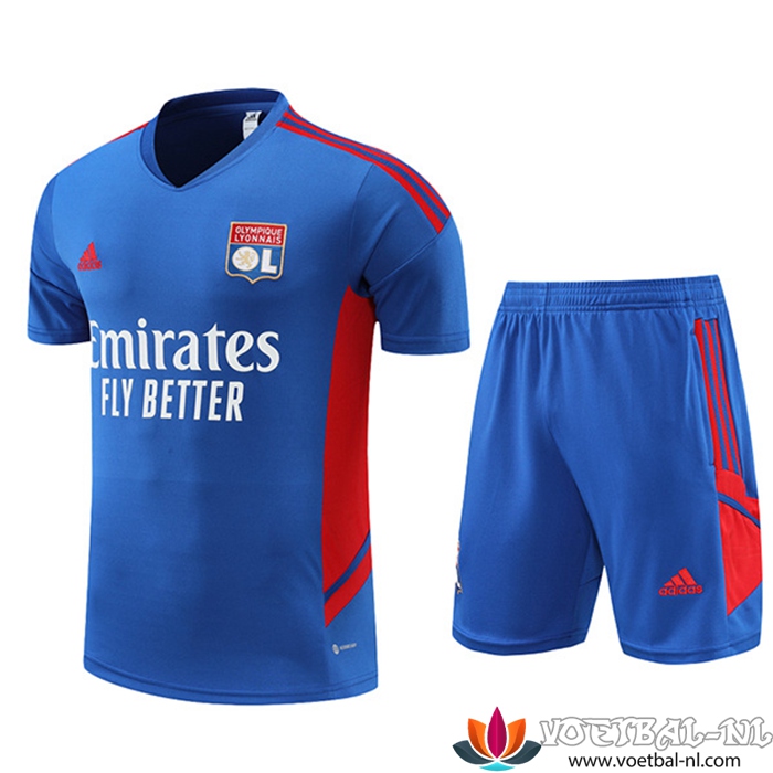 Lyon Trainingsshirt + Shorts Blauw 2022/2023