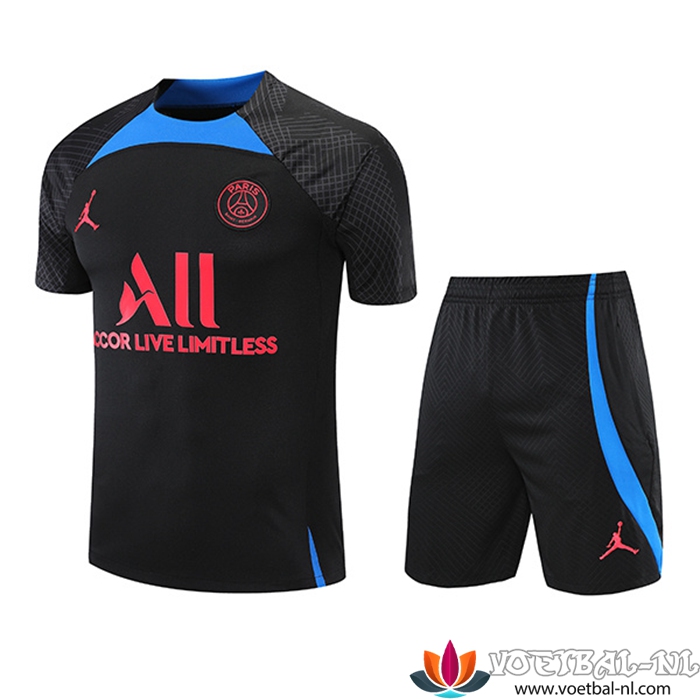 Jondan PSG Trainingsshirt + Shorts Zwart 2022/2023