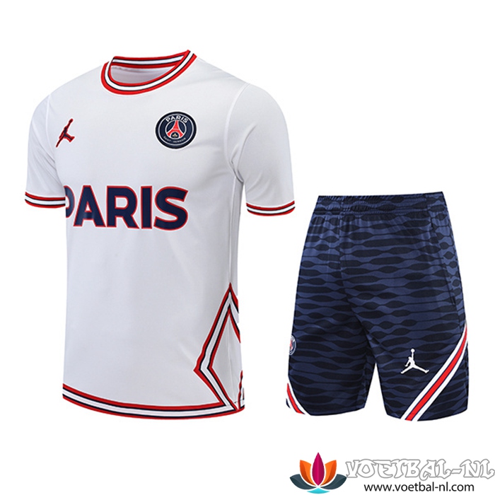 Jondan PSG Trainingsshirt + Shorts Wit 2022/2023