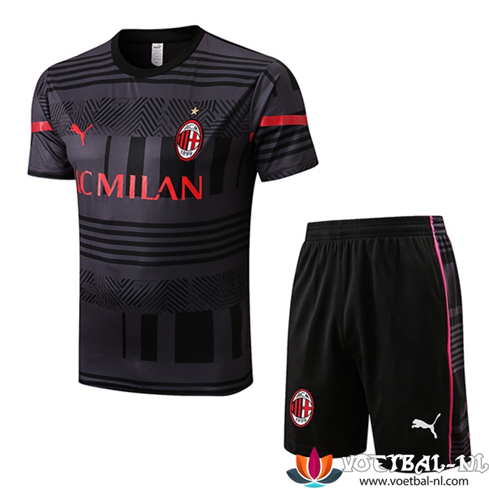 AC Milan Trainingsshirt + Shorts Grijs 2022/2023