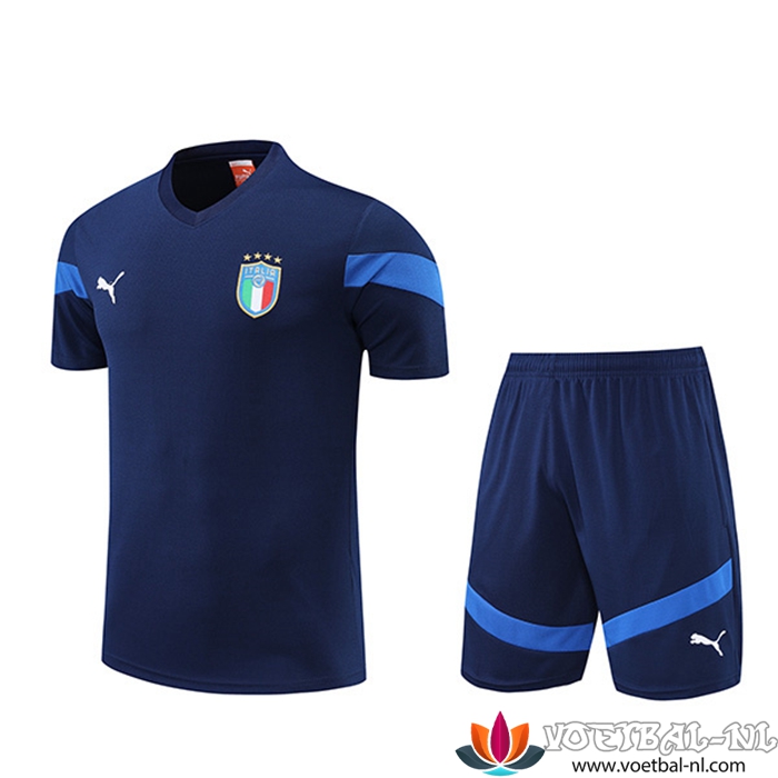 Italië Trainingsshirt + Shorts marineblauw 2022/2023