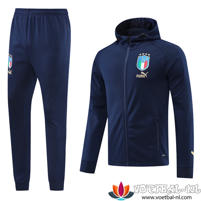 Italië Trainingspak Met Capuchon Blauw Marin 2022/2023