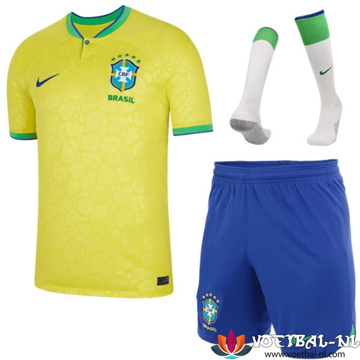 Brazilië Thuisshirt (Short + Sokken) WK 2022