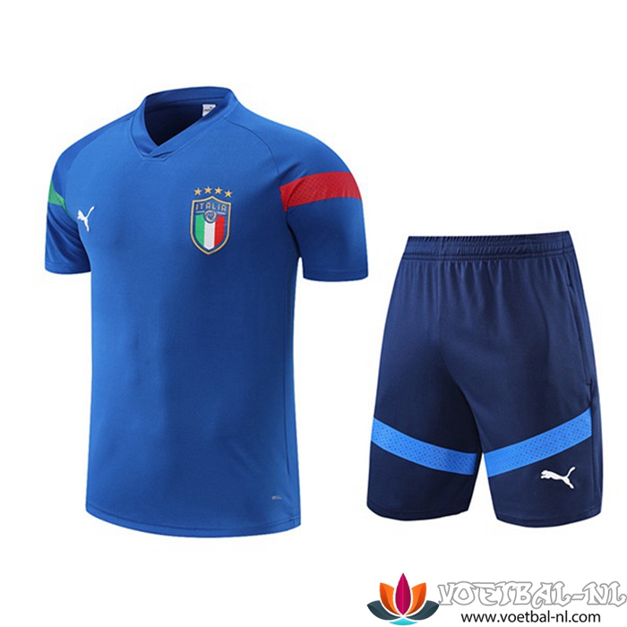 Italië Trainingstrikot + Shorts Blauw 2022/2023