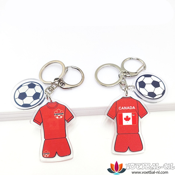 Nieuwe sleutelhouder voetbal WK 2022 Canada Rood