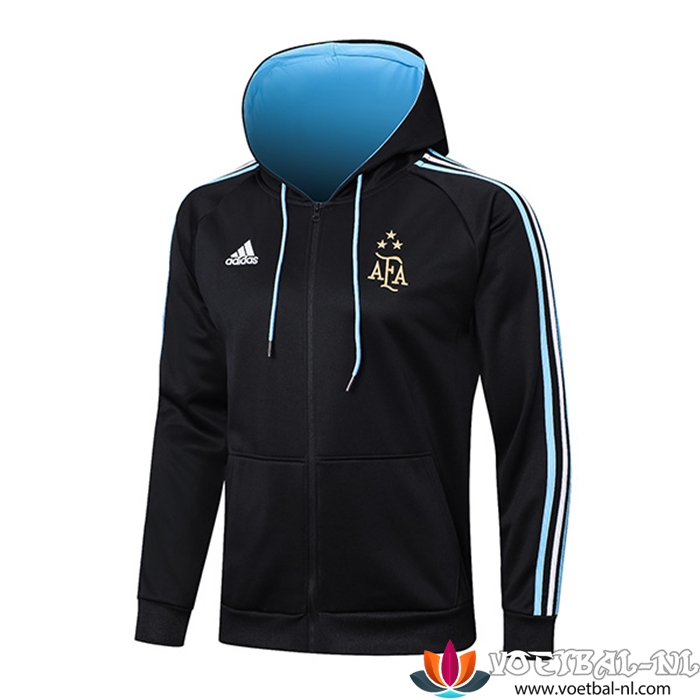 Argentinië Trainingspak Met Capuchon 3 Stars Zwart 2022/2023