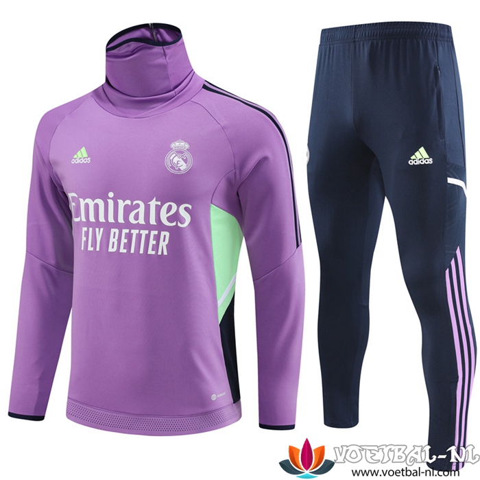 Real Madrid Trainingspak High Collar Purper 2023/2023