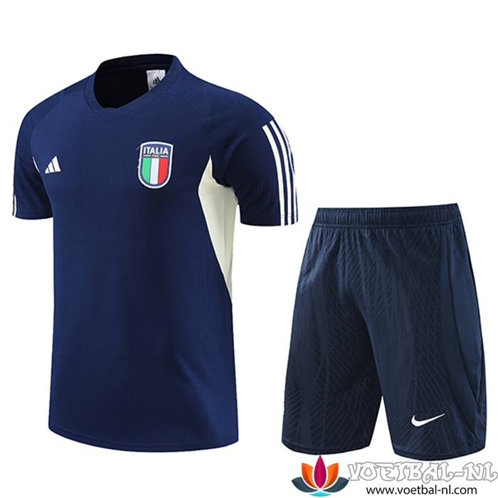 Italië Trainingsshirt + Shorts marineblauw 2023/2024